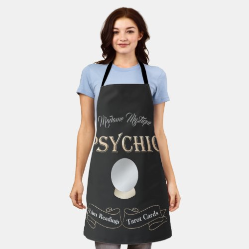 Psychic Crystal Ball Gold and Black Apron