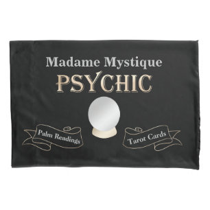 Psychic Crystal Ball Gold and Black Pillow Case