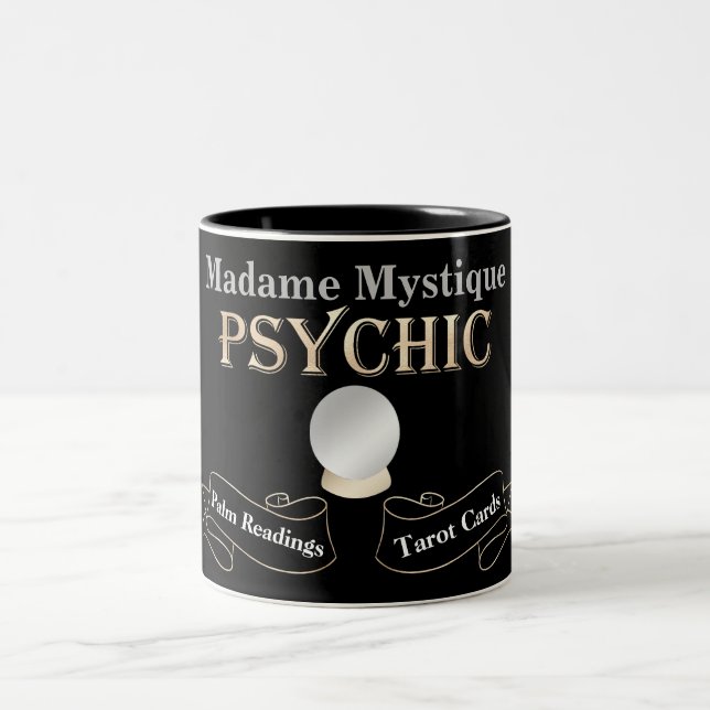 Psychic Crystal Ball Gold and Black Two-Tone Coffee Mug (Center)