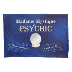 Psychic Crystal Ball Gold and Blue Pillow Case