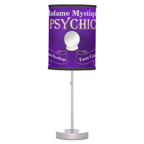 Psychic Crystal Ball Gold and Purple Table Lamp