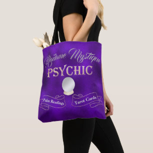 Psychic Crystal Ball Gold and Purple Tote Bag