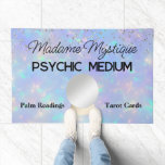 Psychic Crystal Ball on Opal Stone and Glitter Doormat