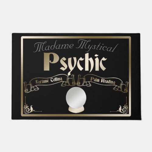 Psychic Fortune Teller Mystical Halloween in Gold Doormat