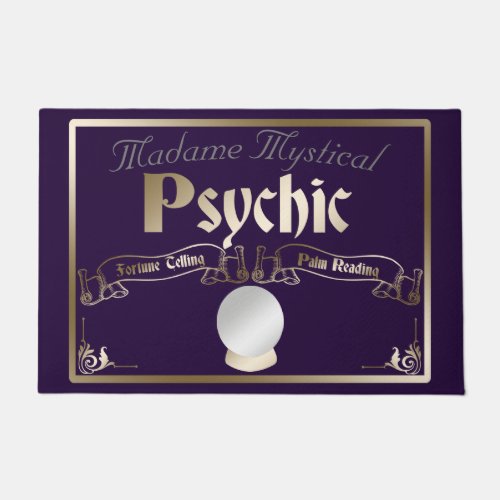 Psychic Fortune Teller Mystical in Gold and Purple Doormat