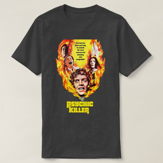 Psychic Killer Retro Cult Classic Horror Fan Art T-Shirt (Design Front)