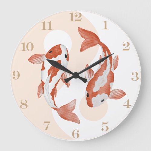 Psychic Lucky Zen Koi Fish in Bagua Fortune Large Clock