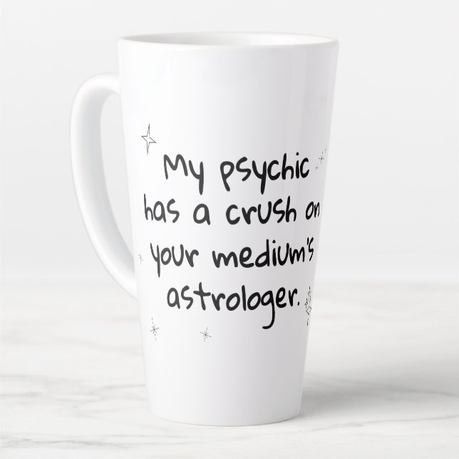 Psychic Medium Astrology latte mug (Left Angle)