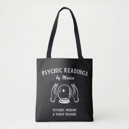 Psychic Medium  Crystal Ball  Black Tote Bag