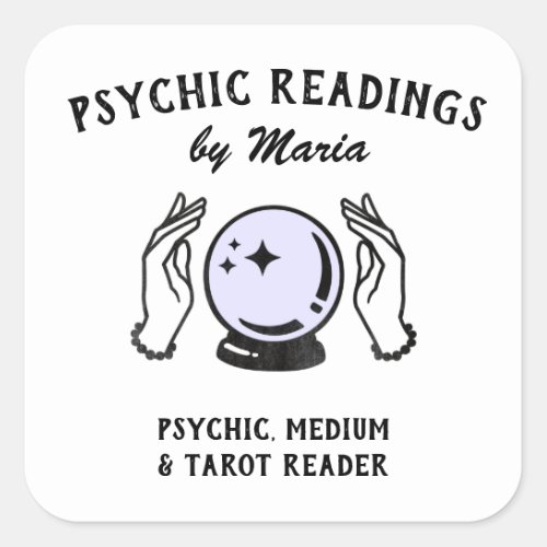 Psychic Medium Crystal Ball Business Card Square S Square Sticker