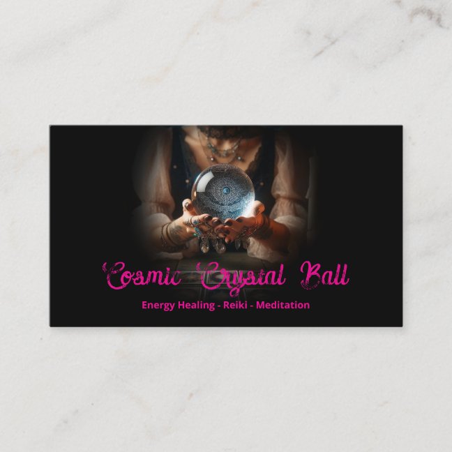 Psychic Medium Crystal Ball Hands Business Card