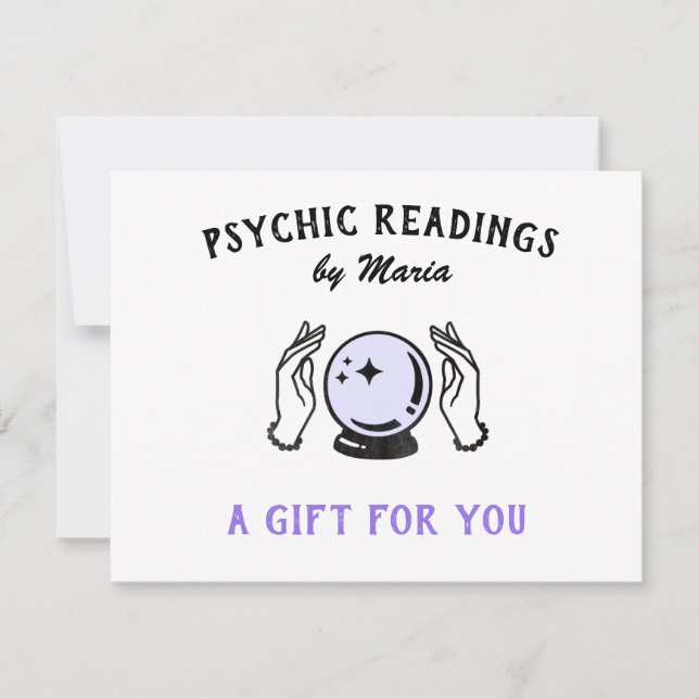 Psychic Medium Reading Gift Certificate  Holiday C Card (Front)