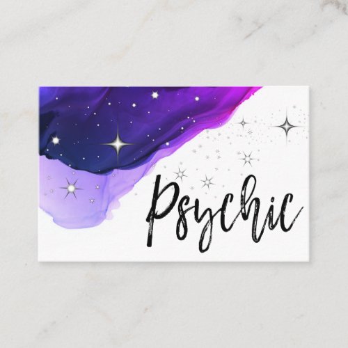  Psychic Medium Stars Watercolor Purple Business Card