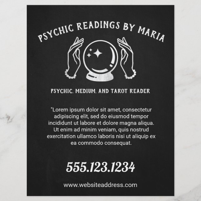 Psychic Medium Tarot Card Reader Flyer (Front)