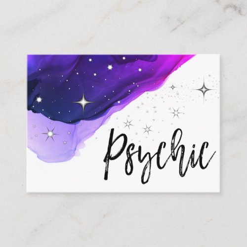  Psychic Medium Watercolor Stars Lavender Business Card