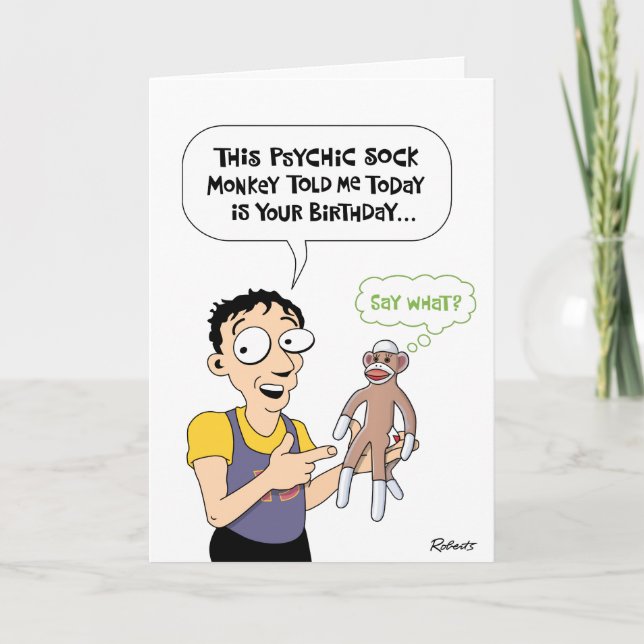 Psychic Monkey Birthday Card (Front)