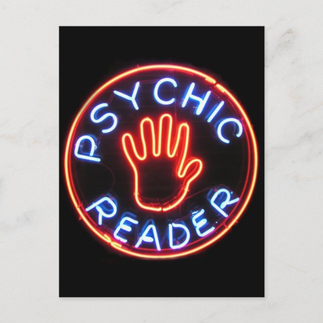Psychic Reader Neon Sign Postcard (Front)