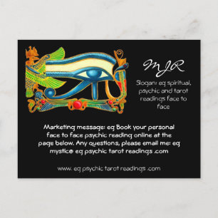 Psychic Reader with Mystic Eye of Horus logo Postcard