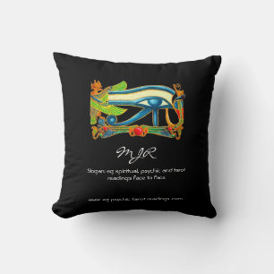 Psychic Reader with Mystic Eye of Horus logo Throw Pillow