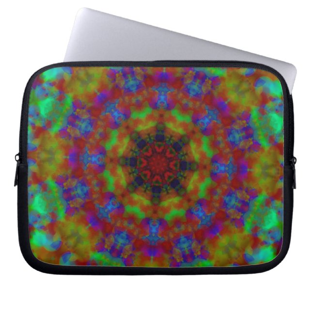 Psychic signs Mandala pattern laptop sleeve (Front)