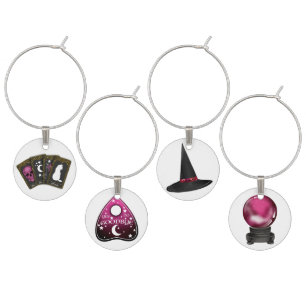 PSYCHIC SPOOKY PINK & BLACK ITEMS WINE CHARM
