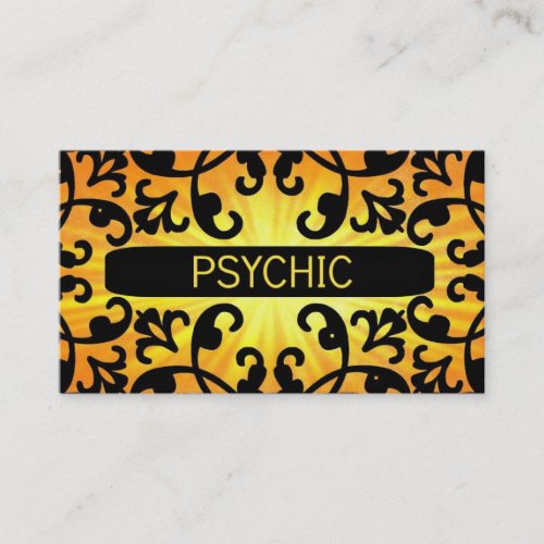 Psychic Sunshine Damask Business Card