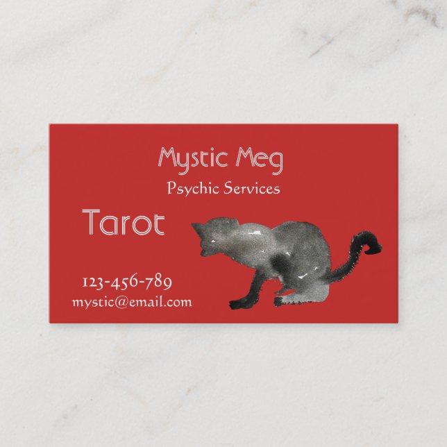 Psychic, tarot, fortune teller new age services bu business card (Front)