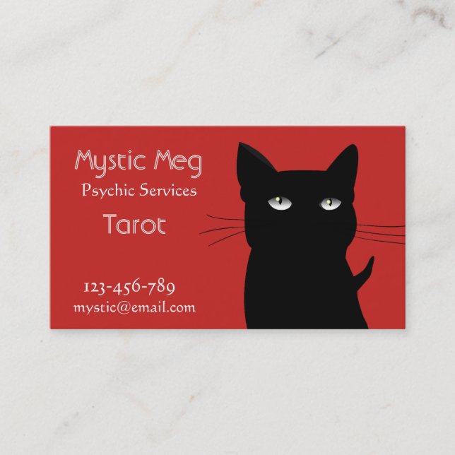 Psychic, tarot, fortune teller new age services business card (Front)