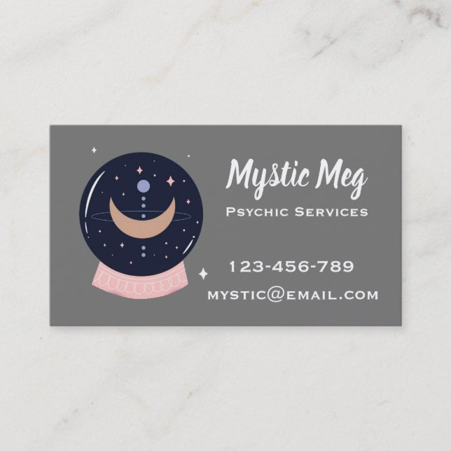 Psychic, tarot, fortune teller new age services business card (Front)