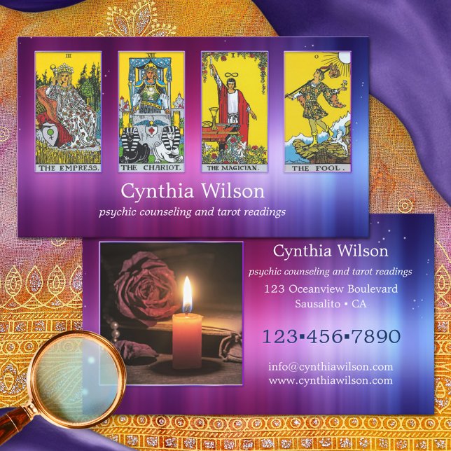 Psychic Tarot Reader Photo Business Card (Creator Uploaded)