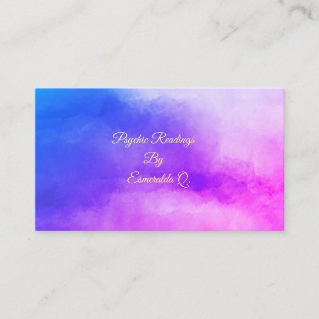 Psychic Watercolor Spiritual Clouds Business Cards (Front)