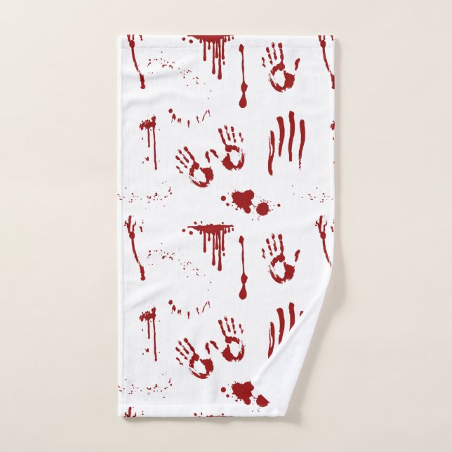 Psycho Bloodstains Blood Splatter Bloody Handprint Hand Towel (Hand Towel)