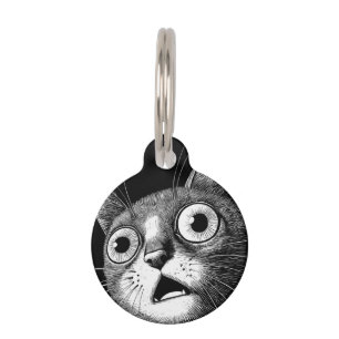 Psycho Cat - Whimsical Retro Pet ID Tag