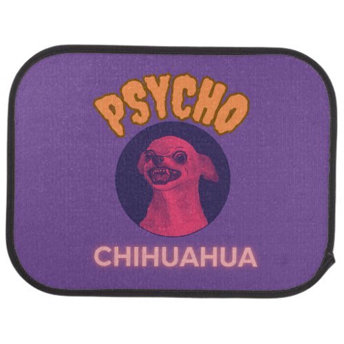 Psycho chihuahua neon car floor mat