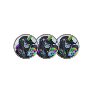 Psycho Cute Monster Anime Girl Golf Ball Marker