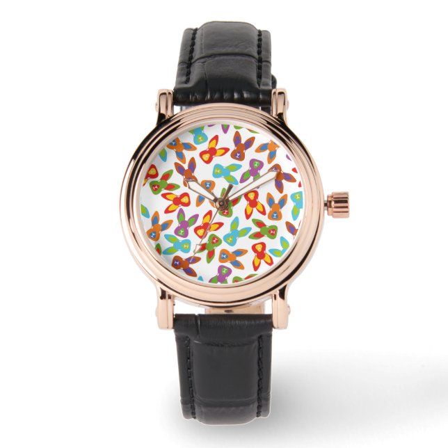 Psycho Easter Pattern colorful Watch (Front)