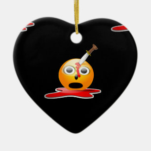 psycho emoji ceramic ornament