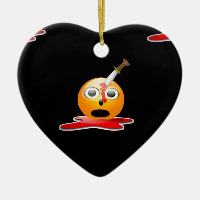 psycho emoji ceramic ornament (Front)