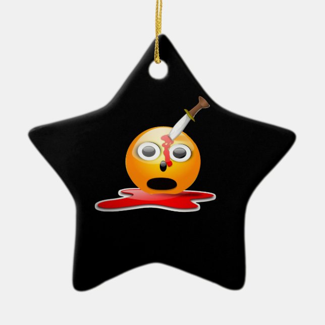 psycho emoji ceramic ornament (Front)