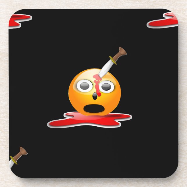 psycho emoji drink coaster (Front)