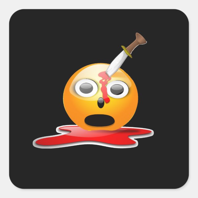 psycho emoji square sticker (Front)
