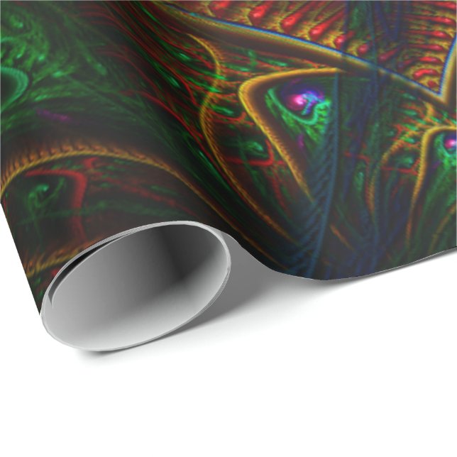 Psycho Gears Flame Fractal Art Wrapping Paper (Roll Corner)