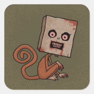 Psycho Sack Monkey Square Sticker