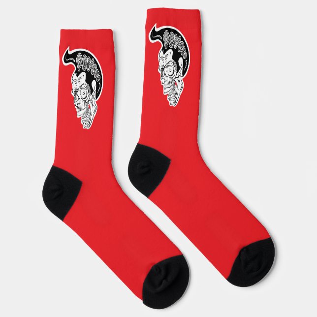 Psycho Skull Crew Socks (Right)