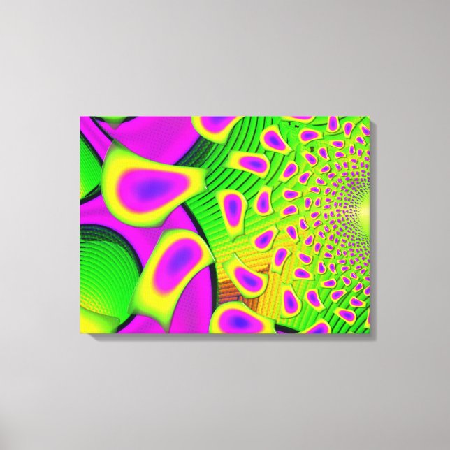 PsychoBerries 3d Glass Fractal Canvas Print (Front)