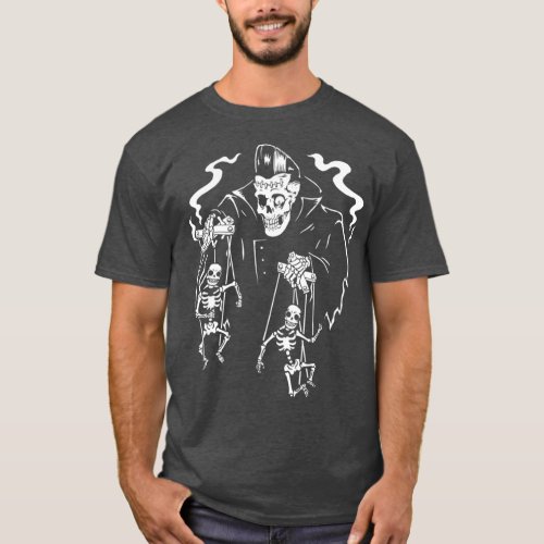 Psychobilly Horror Punk Rock HR Skeleton T_Shirt