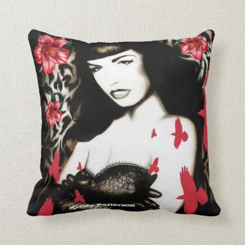 Psychobilly Jane Pine Up Pillow by KPattersonDesign at Zazzle