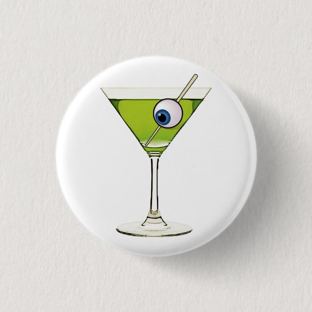 Psychobilly Martini Pinback Button (Front)