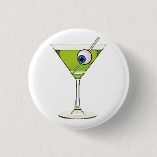 Psychobilly Martini Pinback Button