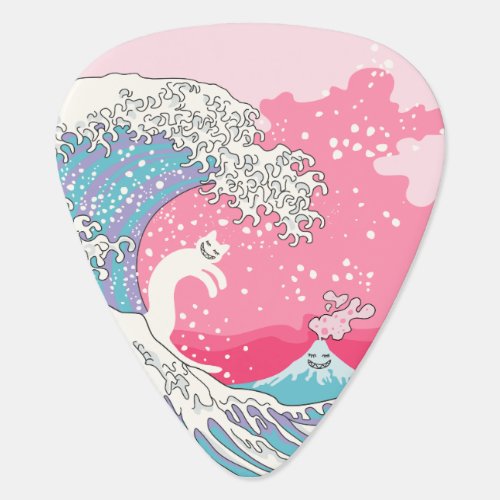 Psychodelic Bubblegum Kunagawa Surfer Cat Guitar Pick